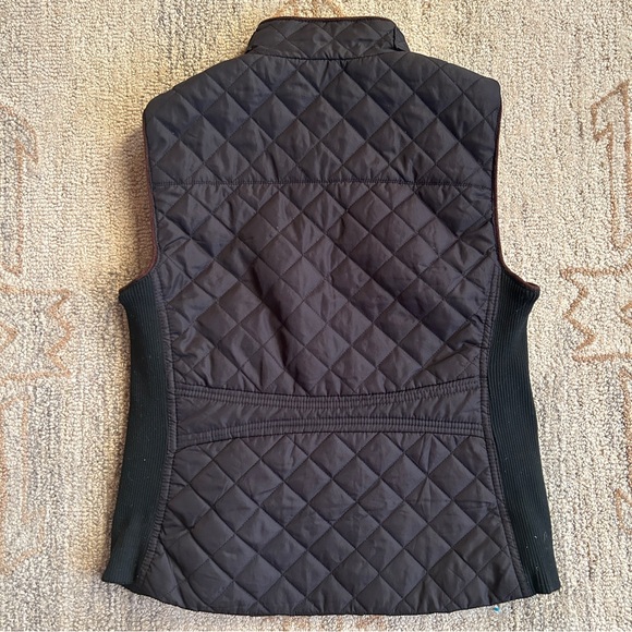 Quilted Black Preppy Old Money Vest Equestrian-style Gold Zipper, Women’s M - Picture 6 of 8
